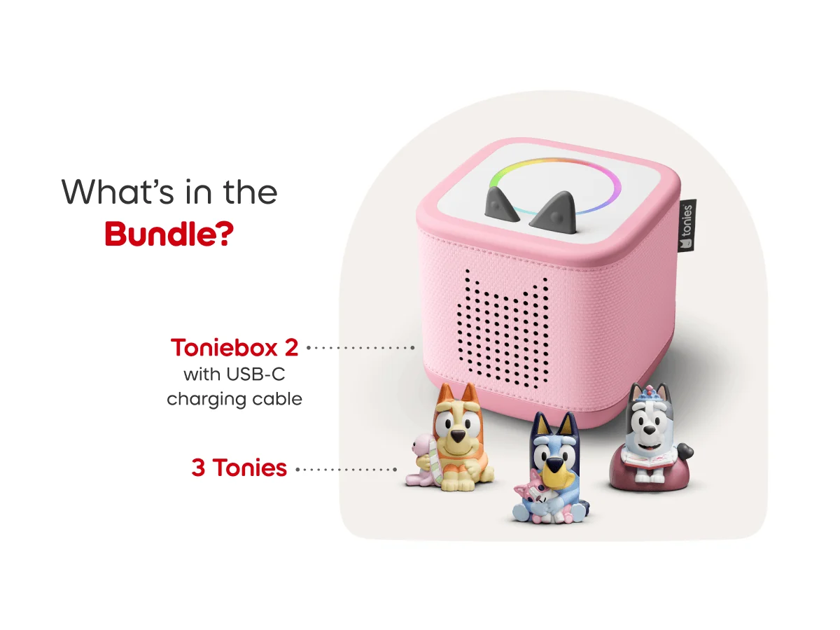 tonies Bluey Toniebox 2 Cloud Pink Starter Set - Image 5