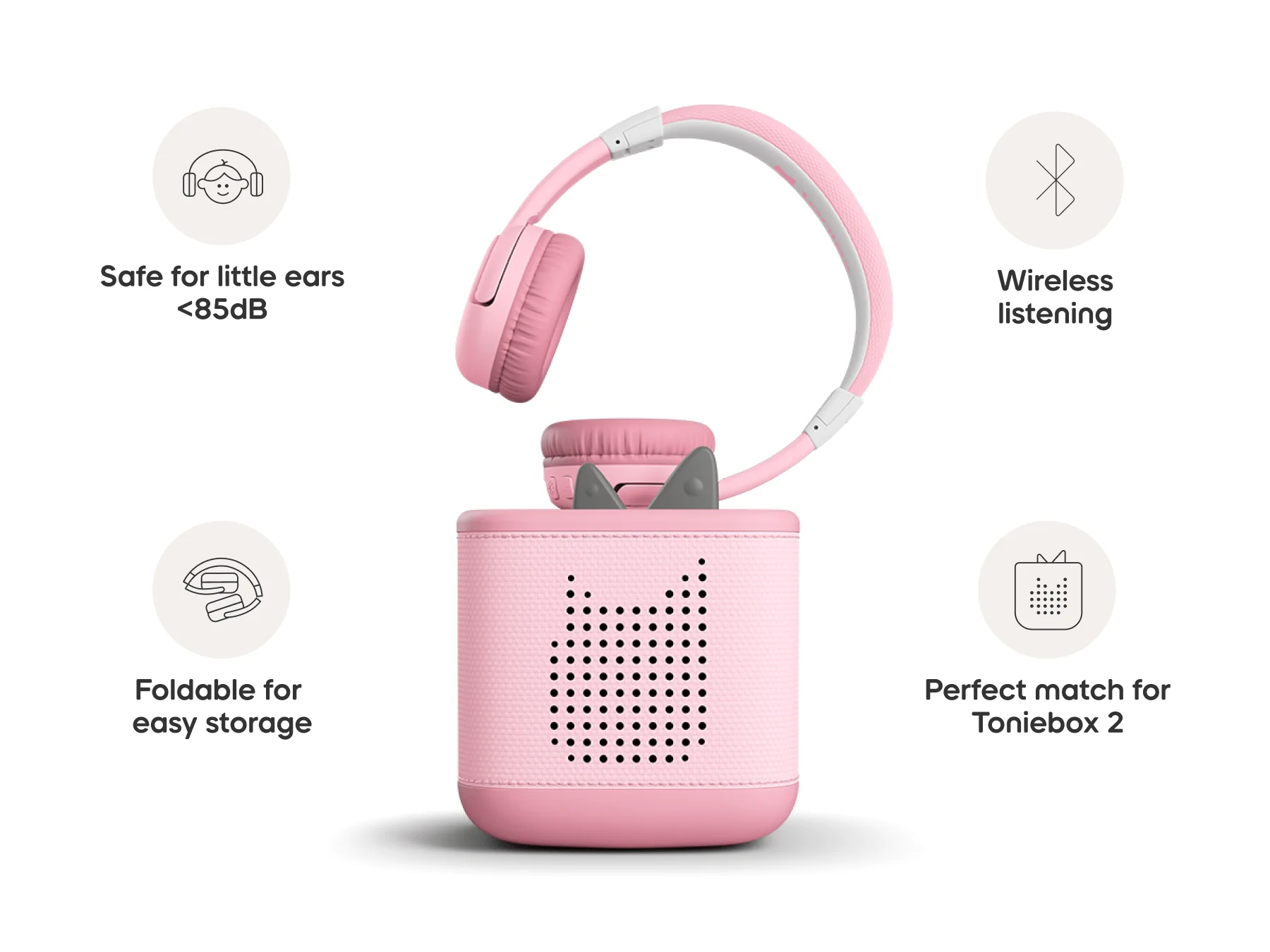 tonies Bluetooth Headphones: Cloud Pink - Image 4